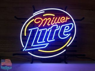 Miller Lite Beer Pub Bar Vintage Neon Sign 20  X16  From Usa