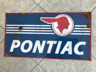 Antique style vintage look GM Pontiac dealer service Indian head parts sign 2