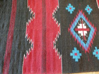Vintage Zapotec 100 Wool Hand - Woven Rug From Oaxaca Mexico - 64 " By 30 "
