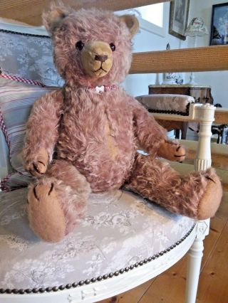 Hermann Beige Mohair Teddy Bear Large 24 " 1930 German