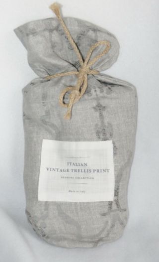 Restoration Hardware Italian Vintage Trellis Print King Sham Gray $109