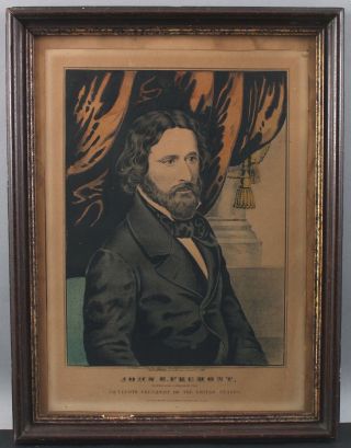 RARE N.  Currier John Freemont Political Campaign Candidate Lithograph Poster 2
