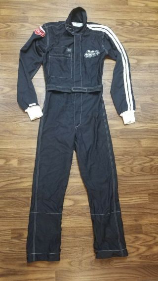 Vtg Simpson Racing Suit Black Coveralls Nomex Fire Indy Racewear 12 - 81 The Toys