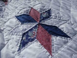 EXQUISITE VINTAGE COUNTRY BARN STAR FIELD OF STARS FARMHOUSE HOME MADE OLD QUILT 4