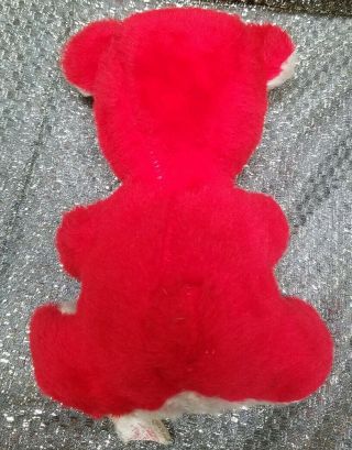 Vintage 9 1/2in Red Rushton Sad Rubber Face Bear W/Tush Tag 7