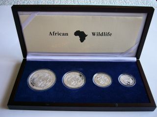 2005 African Silver Elephant Silver 4 Coin Proof Set - Rare - See Details