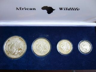 2005 African Silver Elephant Silver 4 Coin Proof Set - Rare - See Details 3