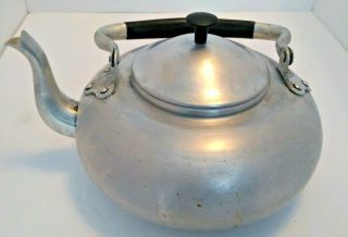 Vintage Knobler Aluminum Tea Kettle Hong Kong British Colony W/ Handle & Lid
