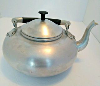 Vintage Knobler Aluminum Tea Kettle Hong Kong British Colony w/ Handle & Lid 2