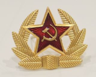 Soviet Ussr Russian Army Red Star Uniform Metal Pin Badge