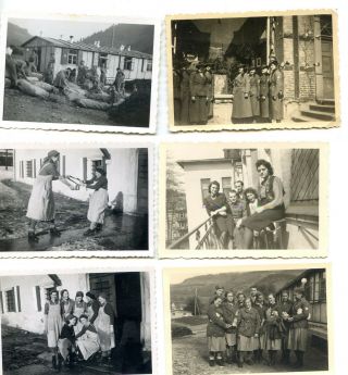 6 X Photo Ww2 German R.  A.  D.  Women Group,  Uniforms Wwii 850