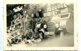 Error Photo Ww2 German Soldiers,  Armored Car,  Machine Gun,  801