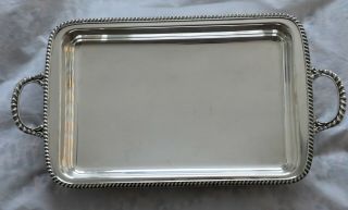 Vintage Hallmarked Rectangular Silver Plate Tray
