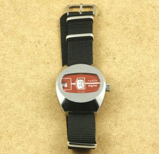 Ruhla Jump Hour Red Vintage Mechanical Watch Old Stock