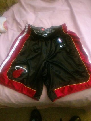 100 Authentic Miami Heat Vintage Nike Shorts Size 38 L Mens