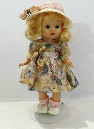 Vintage 1954 Nancy Ann Storybook Muffie Doll - In Muffie Dress With Brass Snap
