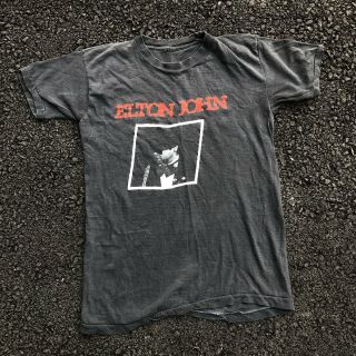 Vintage Elton John Rocketman World Tour 1986 1987 T Shirt Worn - Fits Size Small