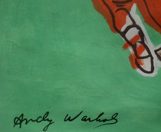 Offering Rare Unique PoP ART painting,  Polo player,  signed,  Andy Warhol with 4