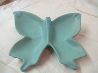 Vintage Van Briggle Art Pottery Ming Blue Butterfly Dish