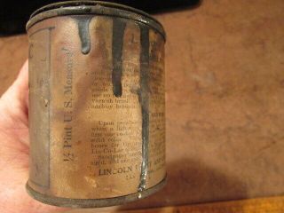 Vintage LIN - CO - LAC Walnut stain Abraham Lincoln Paint can president RARE 3