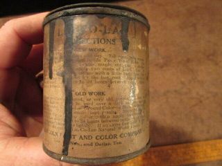 Vintage LIN - CO - LAC Walnut stain Abraham Lincoln Paint can president RARE 4