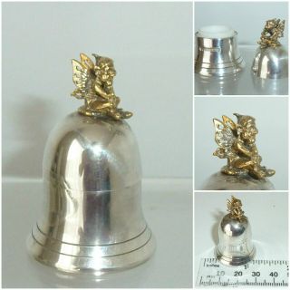 Vintage Sterling Silver 925 Tooth Fairy Bell Box Baby Christening Gift