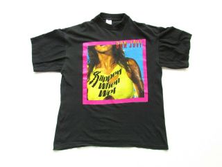 90s Vintage 1993 Bon Jovi Slippery When Wet Tour 1987 Band Merch Rock T Shirt Te