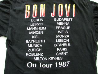 90s Vintage 1993 Bon Jovi Slippery When Wet Tour 1987 Band Merch Rock T Shirt Te 5