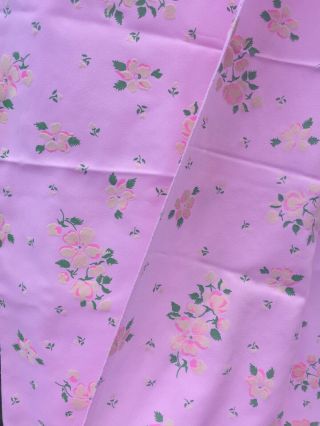 Vintage 60s 70s Pink Flocked Floral Daisy Fabric 8 1/3 Yards X 44” Dress Sewing 11