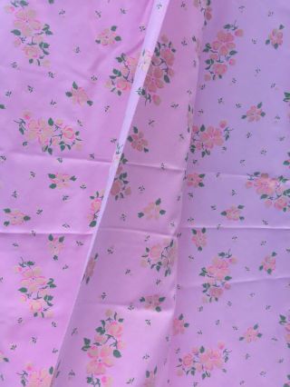 Vintage 60s 70s Pink Flocked Floral Daisy Fabric 8 1/3 Yards X 44” Dress Sewing 12