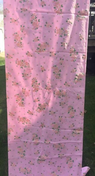 Vintage 60s 70s Pink Flocked Floral Daisy Fabric 8 1/3 Yards X 44” Dress Sewing 9