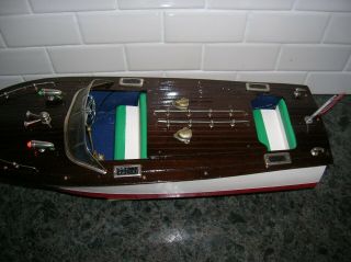 TOY WOOD BOAT K&O ITO FLEET LINE BOAT BATTERY OPERATED BOAT WOODEN VINTAGE 4
