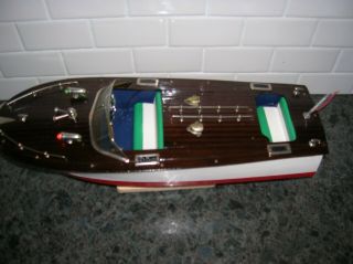 TOY WOOD BOAT K&O ITO FLEET LINE BOAT BATTERY OPERATED BOAT WOODEN VINTAGE 6