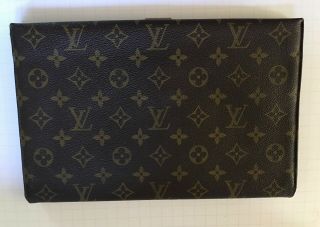 Authentic Louis Vuitton 70/80s Vtg Poche Plate Envelope Clutch Purse Very Good,