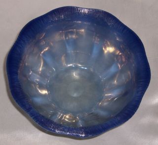 Vintage Tiffany Favrile Art Glass Blue Iridescent Bowl 1788 3