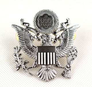 Us Army Military Officers Cap Eagle Badge Insignia Silver
