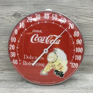 Vintage 1984 Coca Cola Tru Temp Jumbo Dial TCA Tin Thermometer 2