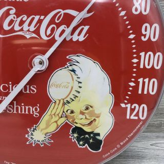 Vintage 1984 Coca Cola Tru Temp Jumbo Dial TCA Tin Thermometer 4