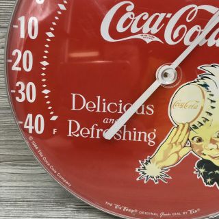 Vintage 1984 Coca Cola Tru Temp Jumbo Dial TCA Tin Thermometer 5