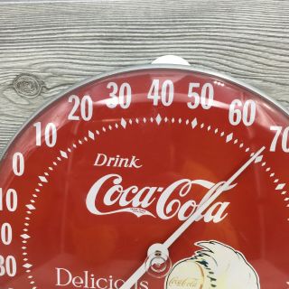Vintage 1984 Coca Cola Tru Temp Jumbo Dial TCA Tin Thermometer 6