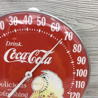 Vintage 1984 Coca Cola Tru Temp Jumbo Dial TCA Tin Thermometer 7