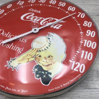 Vintage 1984 Coca Cola Tru Temp Jumbo Dial TCA Tin Thermometer 8