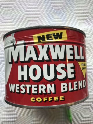 Vintage Mid - Century Maxwell House Coffee Can -