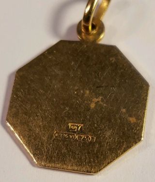 Vintage Solid 18k 750 Yellow Gold Zodiac Taurus Bull Pendant.  mark 