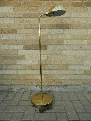 Vintage Brass 34 - 52 " Adjustable Pharmacy Reading Bankers Lamp Shell Dome