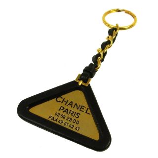 Authentic Chanel Vintage Cc Logos Gold Chain Key Holder Bag Charm Ak27732