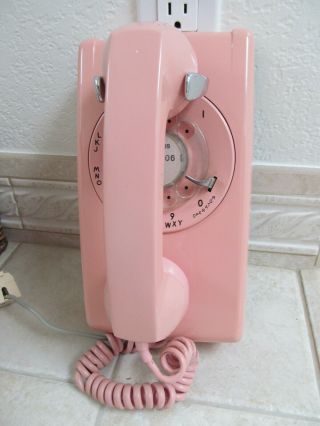Vintage Western Electric Pink Rotary Wall Mount Telephone 1960 
