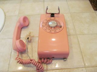 Vintage Western Electric Pink Rotary Wall Mount Telephone 1960 ' s 2