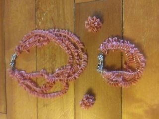 Vintage Sandor Pink Necklace,  Bracelet And Earrings Set