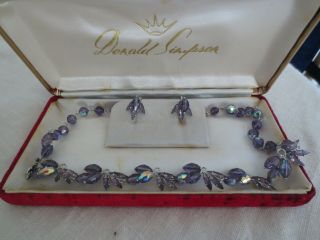 Vintage Donald Simpson Necklace & Screw On Earrings